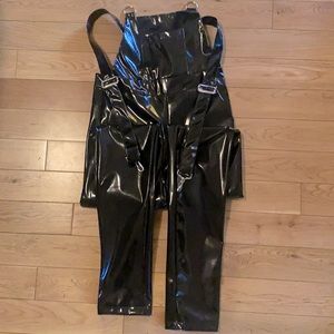 Jawbreaker black vinyl overalls
